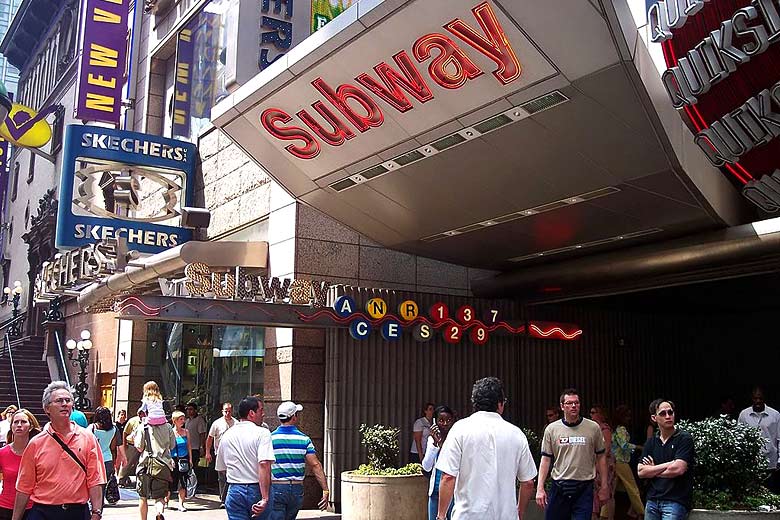 Entrance to Times Square Subway Station, New York Entrance to Times Square Subway Station, New York