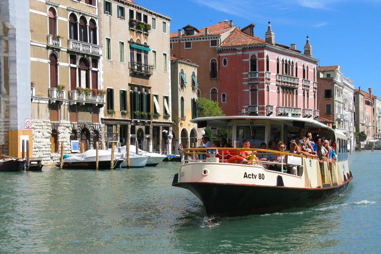 The busy waters of the Grand Canal The busy waters of the Grand Canal
