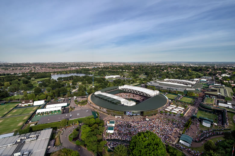 View of Wimbledon No 1 Court and the hill - © AELTC
