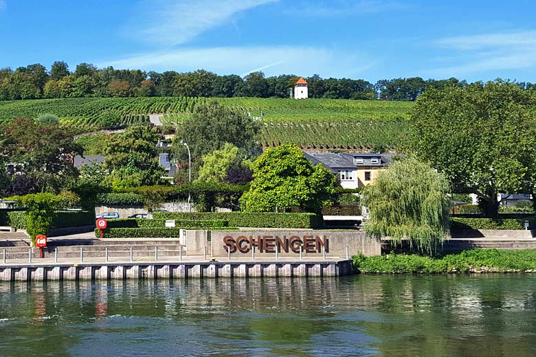 The tiny village of Schengen at the border with Germany and France The tiny village of Schengen at the border with Germany and France