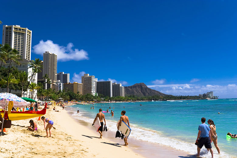 The beautiful shores of Waikiki Beach