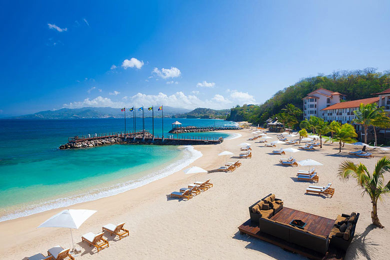 The white sands lining the shore of Sandals Grenada The white sands lining the shore of Sandals Grenada