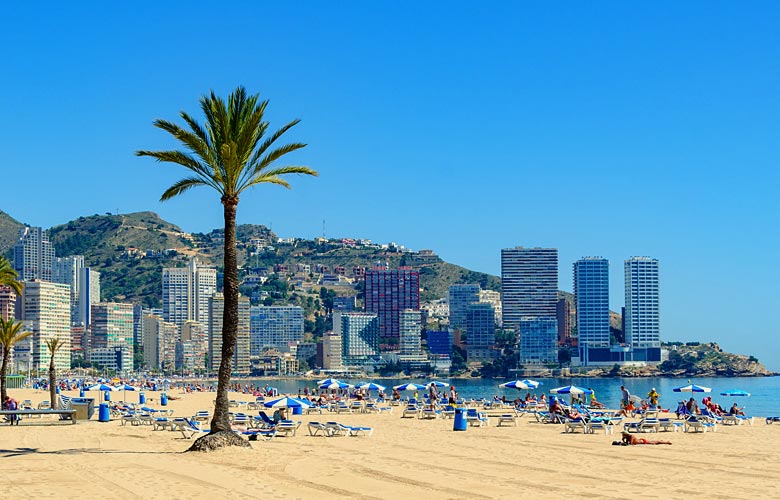 The wide sweep of Levante Beach