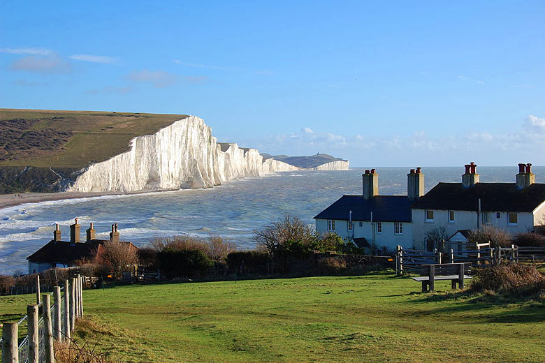 Winter sunshine on the white cliffs of Seven Sisters Winter sunshine on the white cliffs of Seven Sisters