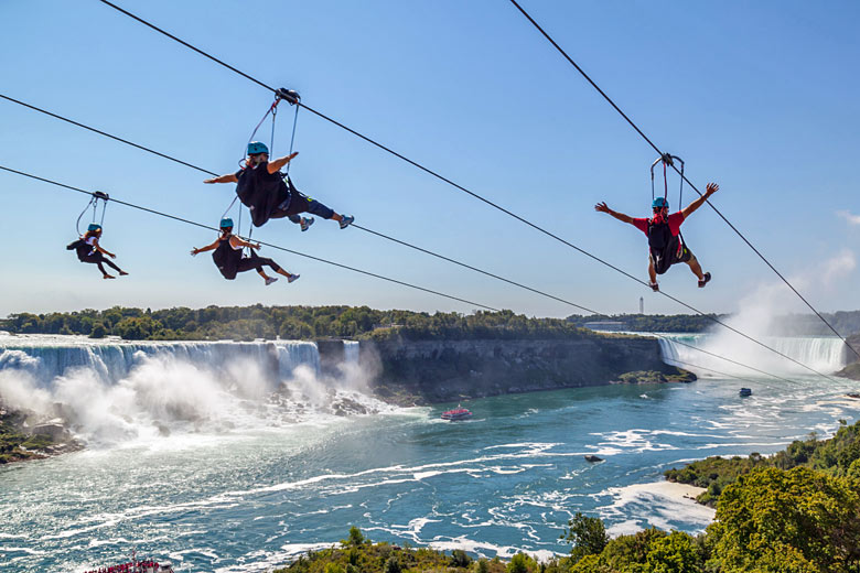Soar over the blue at Zipline to the Falls Soar over the blue at Zipline to the Falls