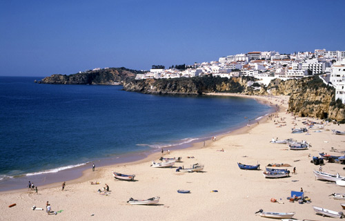 The beach at Albufeira, Algarve, Portugal - photo courtesy of Algarve Promotion Bureau