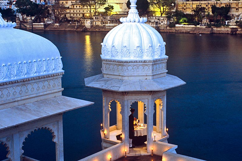 Candlelit honeymoon dinner in a palace - photo courtesy of Taj Lake Palace Hotel, Udaipur Rajasthan Candlelit honeymoon dinner in a palace - photo courtesy of Taj Lake Palace Hotel, Udaipur Rajasthan