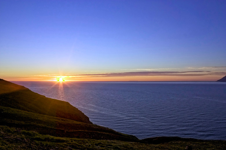Iceland, looking due north at midnight around the summer solstice © bjarkis - Flickr Creative Commons