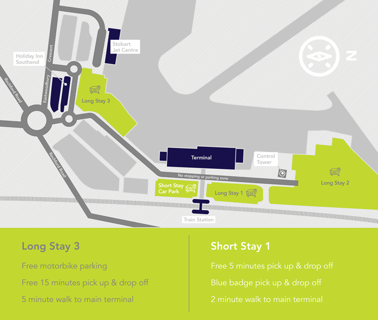 Southend Airport car park location map © London Southend Airport Company Limited
